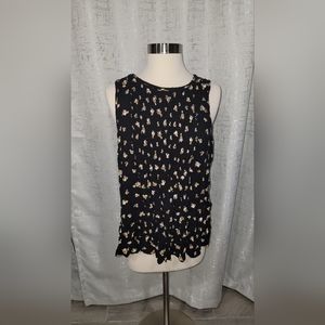 Black floral tank top